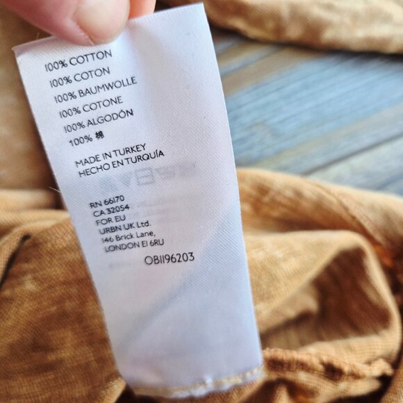 NWT Pilcro Anthropologie Acid Washed Raglan Top Cotton Knit Gold Orange - Picture 8 of 11